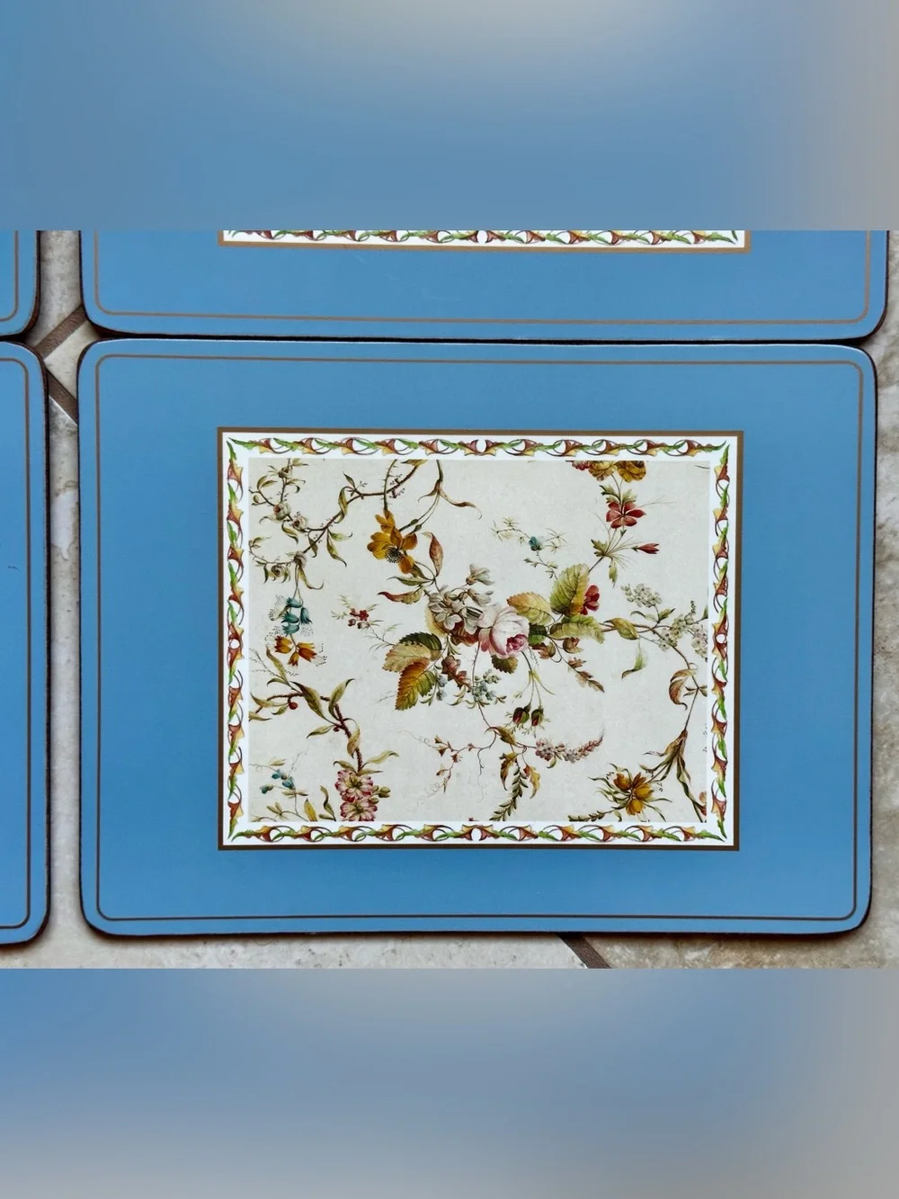 Vintage Pimpernel Cork Back Placemats (Set 6) in Original Box Made in England